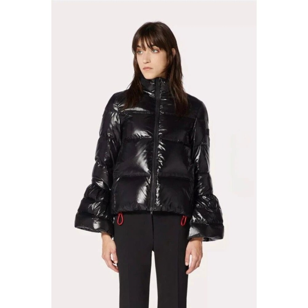 Valentino Black / Red Synthetic Hooded Puffer Jacket, IT 40, US 4, NWT
